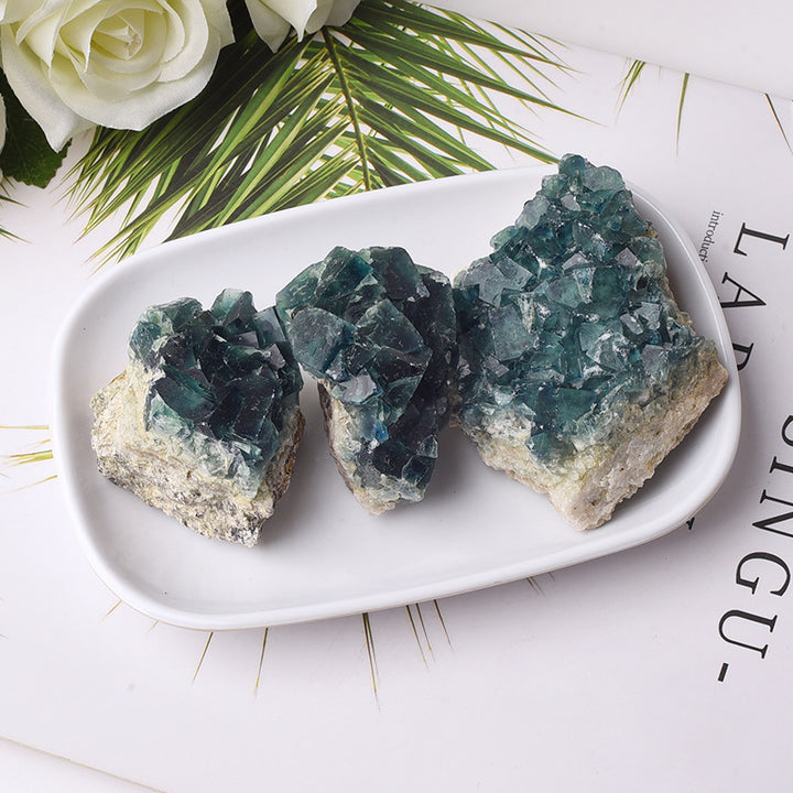 Spécimen minéral de fluorite verte Olivenorma Pierre naturelle