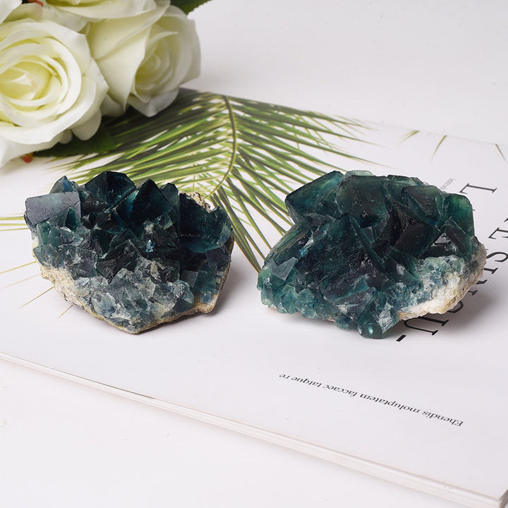Spécimen minéral de fluorite verte Olivenorma Pierre naturelle