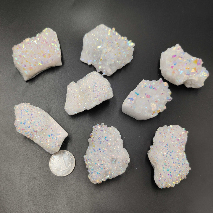 Décoration en pierres précieuses en grappe de cristal de quartz Angel Aura Olivenorma 