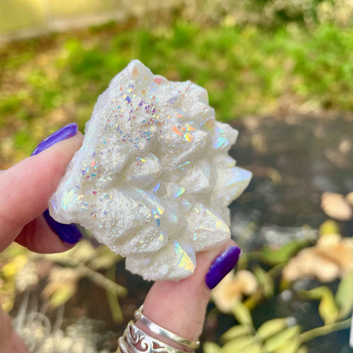 Décoration en pierres précieuses en grappe de cristal de quartz Angel Aura Olivenorma 