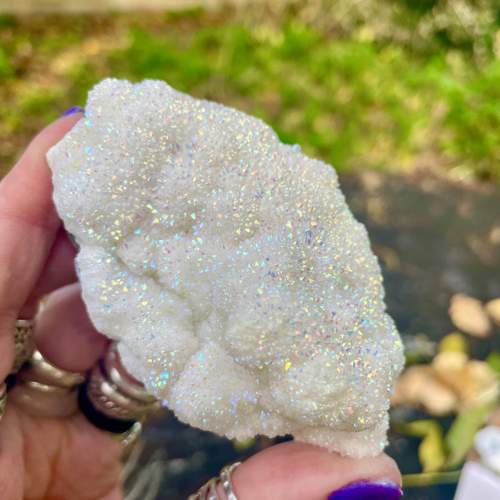 Décoration en pierres précieuses en grappe de cristal de quartz Angel Aura Olivenorma 