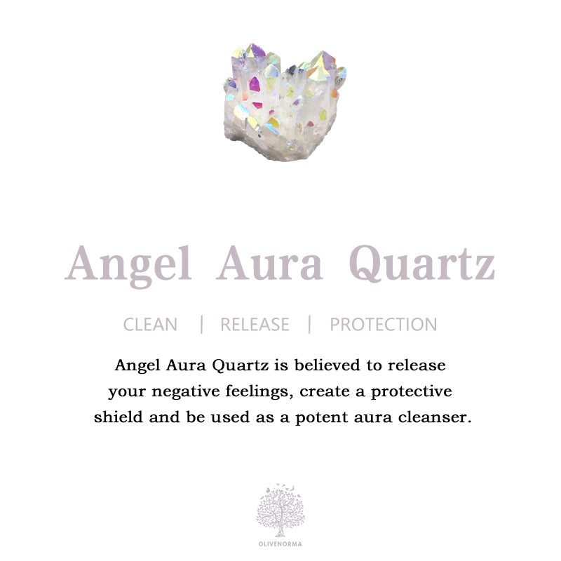 Décoration en pierres précieuses en grappe de cristal de quartz Angel Aura Olivenorma 