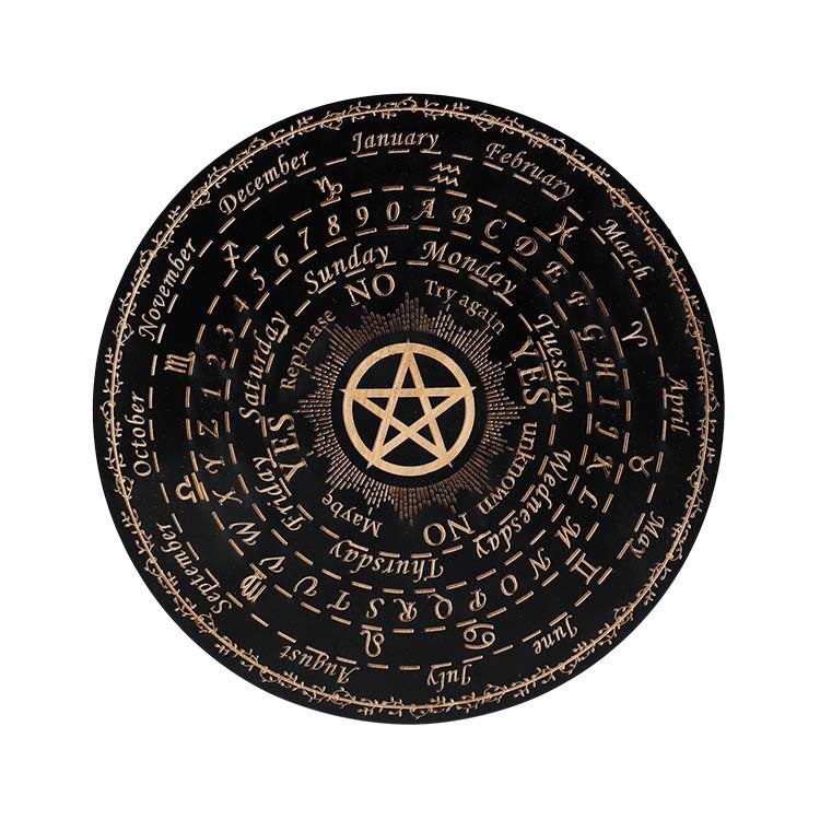 Olivenorma Plaque d'énergie ronde en bois sculpté à sept étoiles Décoration