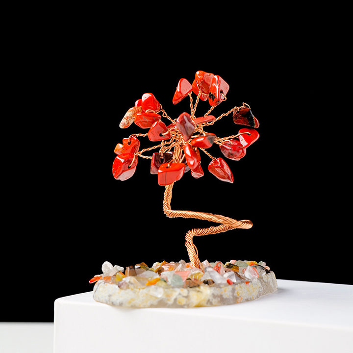 Olivenorma 1pc Arbre à argent Arbre Feng Shui enveloppé de fil de cuivre 