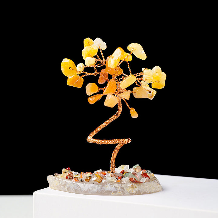 Olivenorma 1pc Arbre à argent Arbre Feng Shui enveloppé de fil de cuivre 