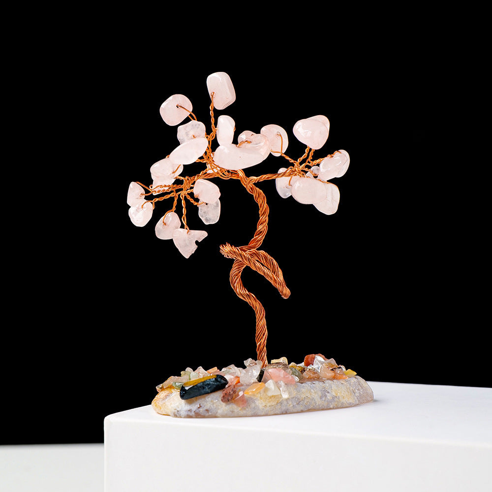 Olivenorma 1pc Arbre à argent Arbre Feng Shui enveloppé de fil de cuivre 