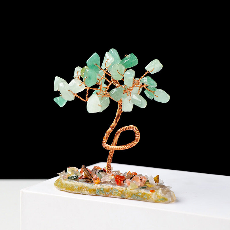 Olivenorma 1pc Arbre à argent Arbre Feng Shui enveloppé de fil de cuivre 