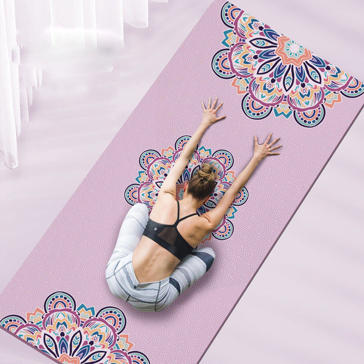Tapis de yoga en TPE écologique imprimé mandala Olivenorma de 8 mm 