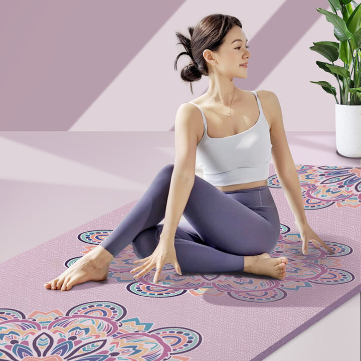 Tapis de yoga en TPE écologique imprimé mandala Olivenorma de 8 mm 