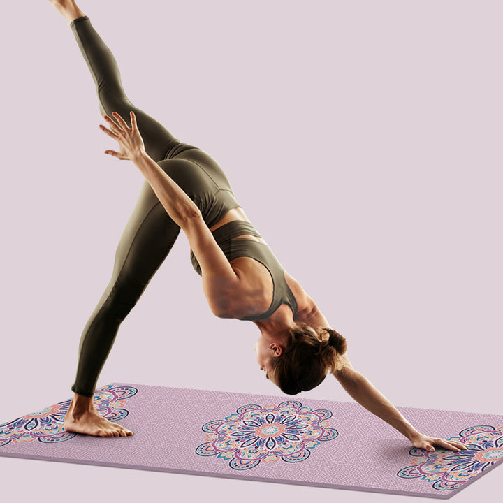 Tapis de yoga en TPE écologique imprimé mandala Olivenorma de 8 mm 