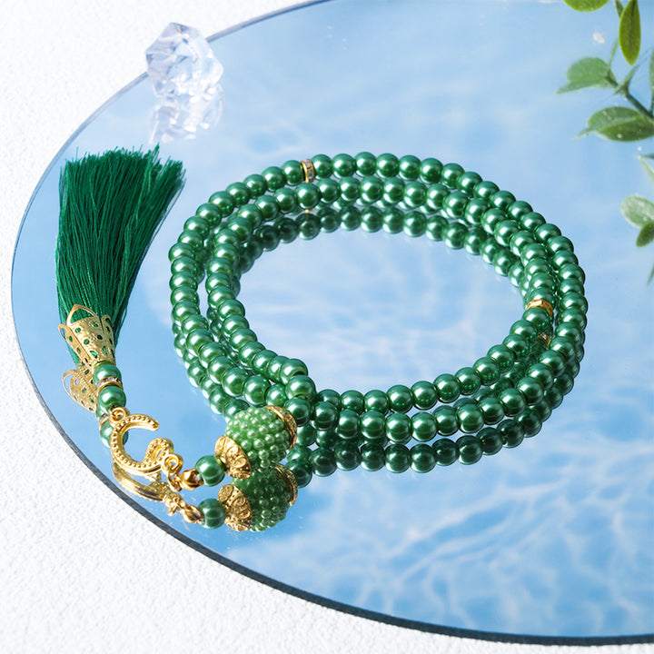 Bracelet chapelet Tasbih Olivenorma 6 mm 99 perles acryliques