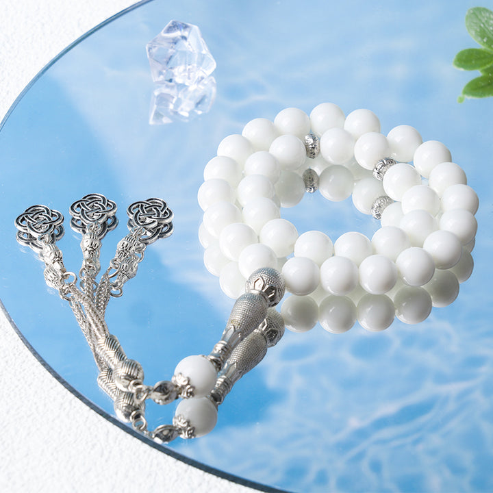 Bracelet chapelet en porcelaine verre Olivenorma 10 mm 33 