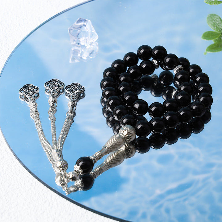 Bracelet chapelet en porcelaine verre Olivenorma 10 mm 33 