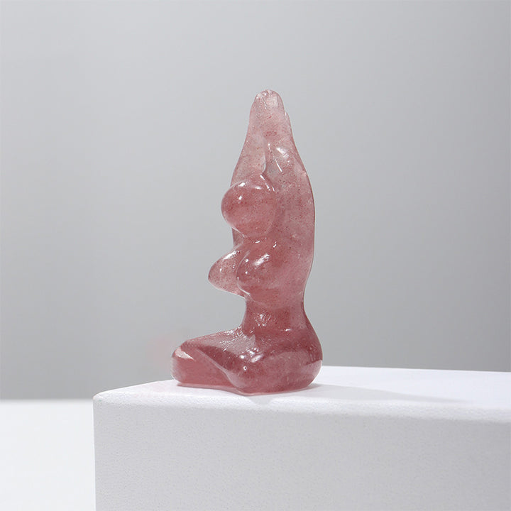 Sculpture en pierre brute naturelle Olivenorma, décoration en pierres précieuses pour fille de yoga
