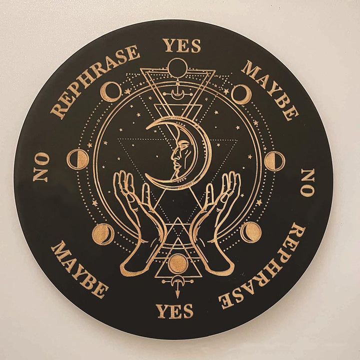Olivenorma Plaque d'énergie ronde en bois sculpté à sept étoiles Décoration