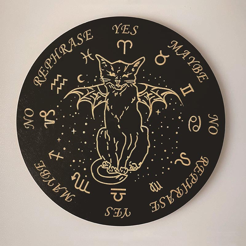 Olivenorma Plaque d'énergie ronde en bois sculpté à sept étoiles Décoration