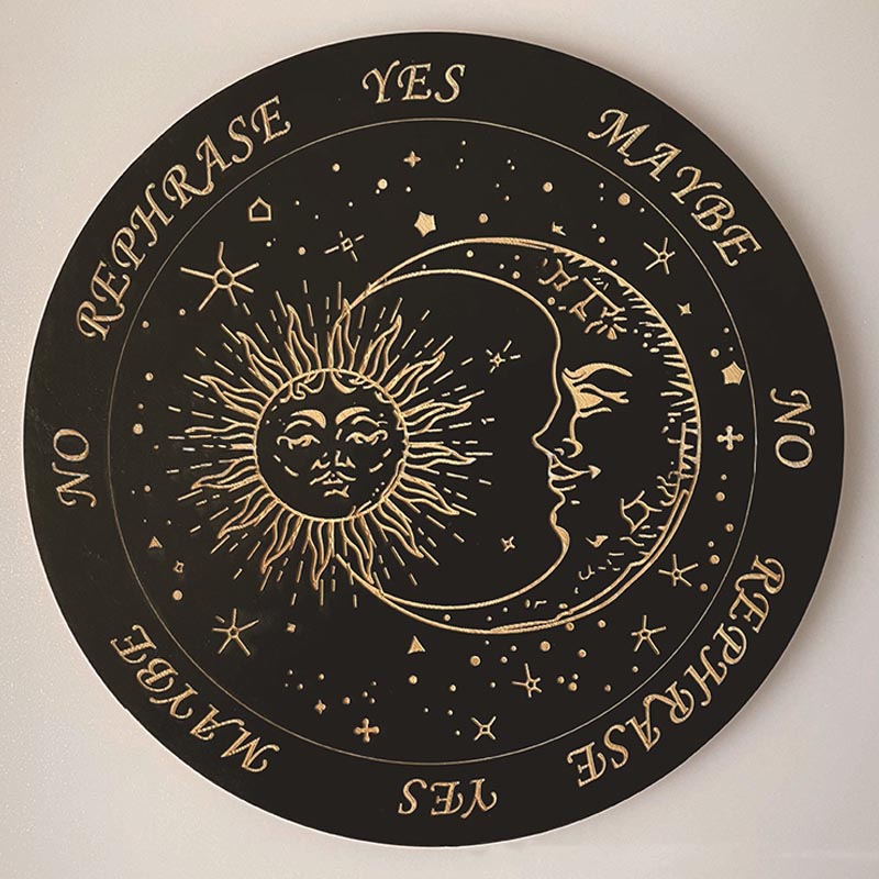 Olivenorma Plaque d'énergie ronde en bois sculpté à sept étoiles Décoration