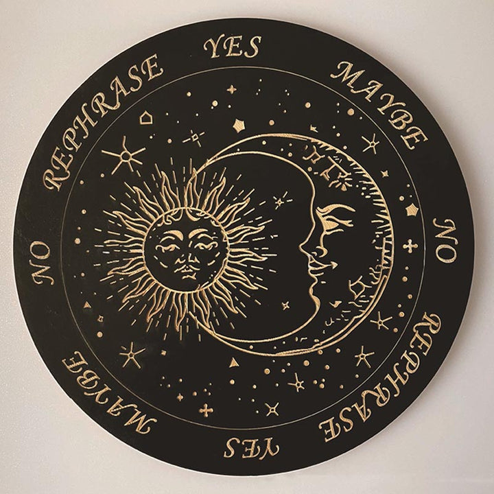 Olivenorma Plaque d'énergie ronde en bois sculpté à sept étoiles Décoration