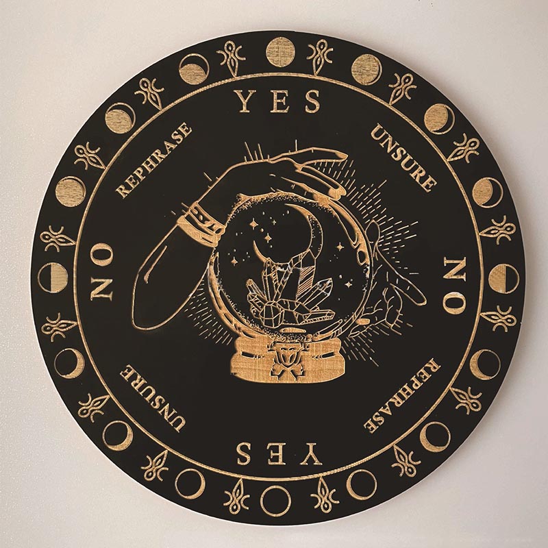 Olivenorma Plaque d'énergie ronde en bois sculpté à sept étoiles Décoration