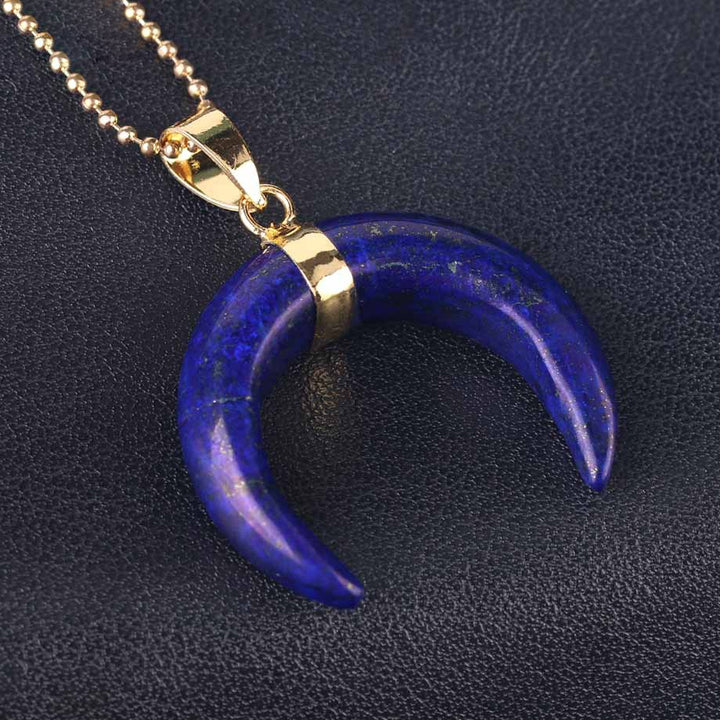 Collier croissant de lune en pierres précieuses Olivenorma