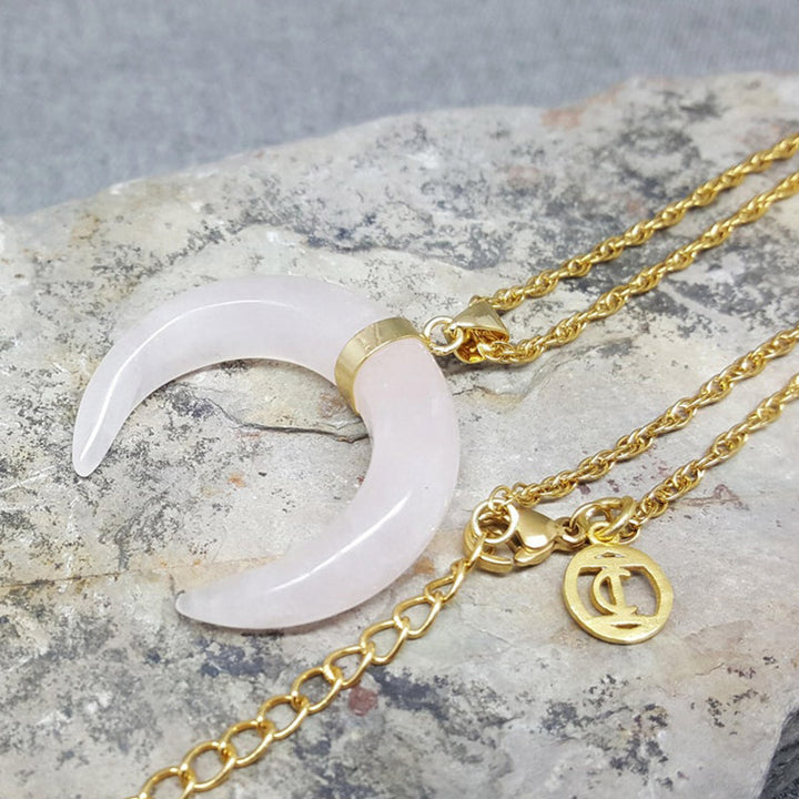 Collier croissant de lune en pierres précieuses Olivenorma