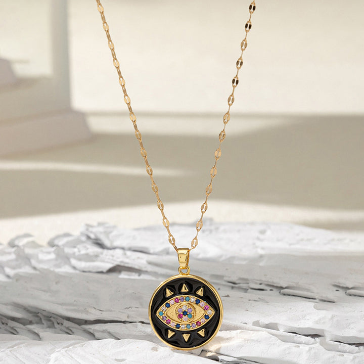 Collier amulette en zircon avec croix de Fatima Olivenorma