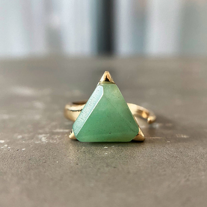 Bague Améthyste Aventurine Verte Triangle Olivenorma
