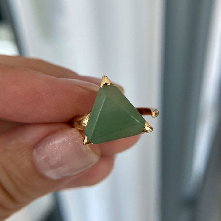 Bague Améthyste Aventurine Verte Triangle Olivenorma