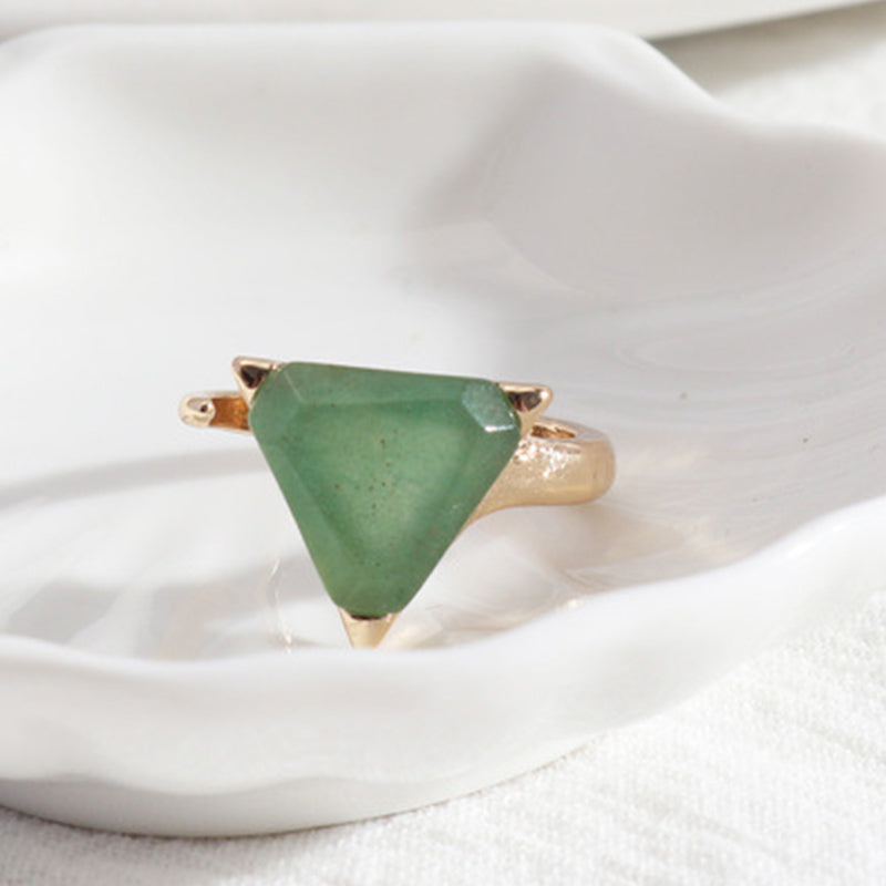 Bague Améthyste Aventurine Verte Triangle Olivenorma