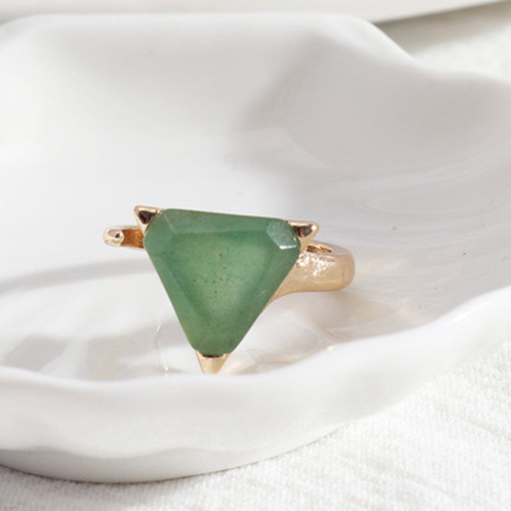 Bague Améthyste Aventurine Verte Triangle Olivenorma