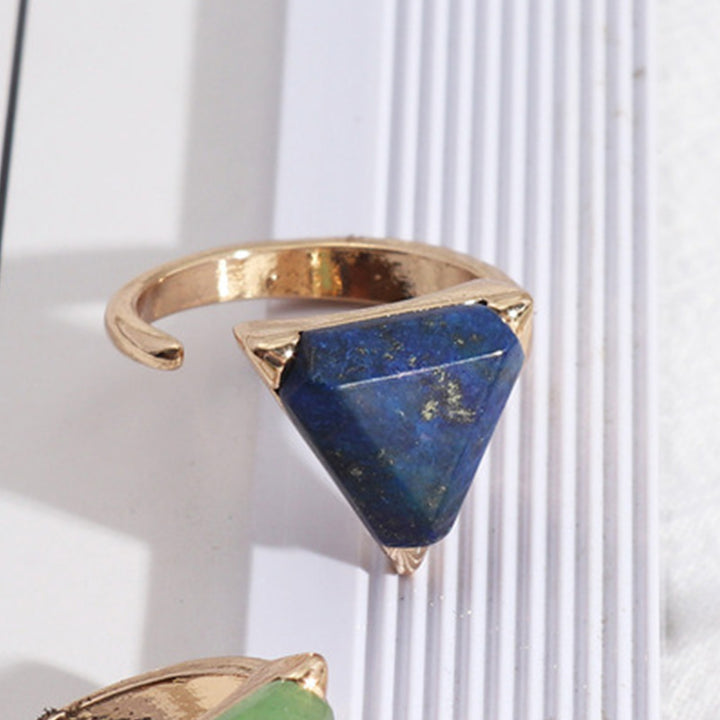 Bague Améthyste Aventurine Verte Triangle Olivenorma