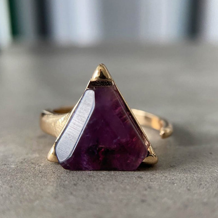 Bague Améthyste Aventurine Verte Triangle Olivenorma