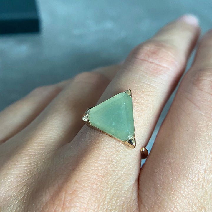 Bague Améthyste Aventurine Verte Triangle Olivenorma