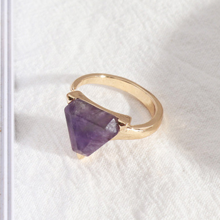 Bague Améthyste Aventurine Verte Triangle Olivenorma