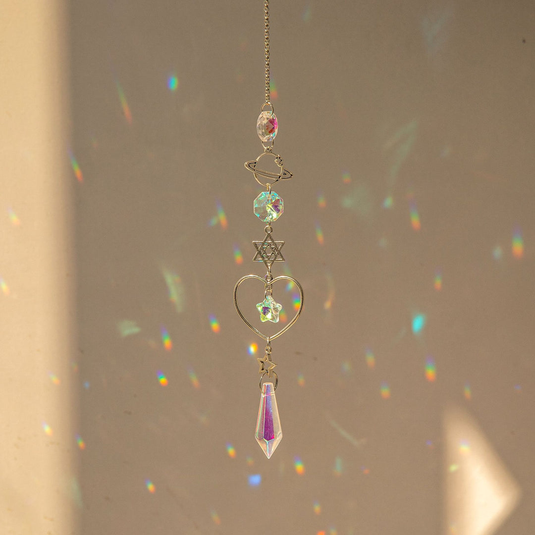 Carillon éolien Silver Planet Galaxy Suncatcher Olivenorma