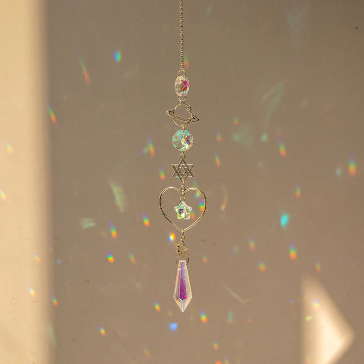 Carillon éolien Silver Planet Galaxy Suncatcher Olivenorma