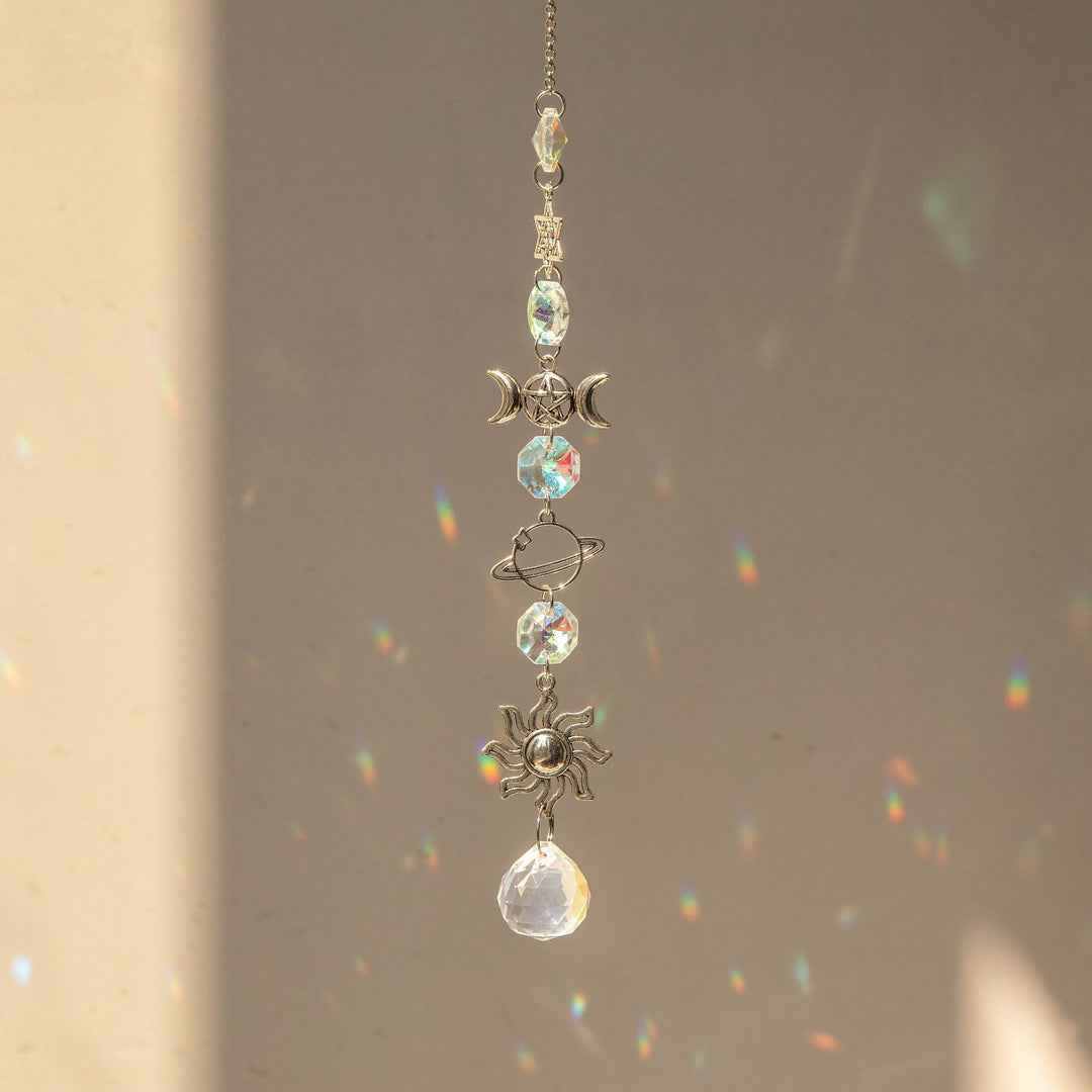 Carillon éolien Silver Planet Galaxy Suncatcher Olivenorma