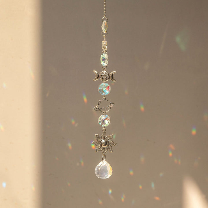 Carillon éolien Silver Planet Galaxy Suncatcher Olivenorma