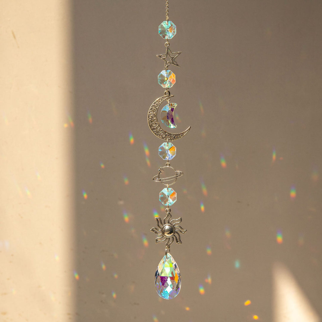 Carillon éolien Silver Planet Galaxy Suncatcher Olivenorma