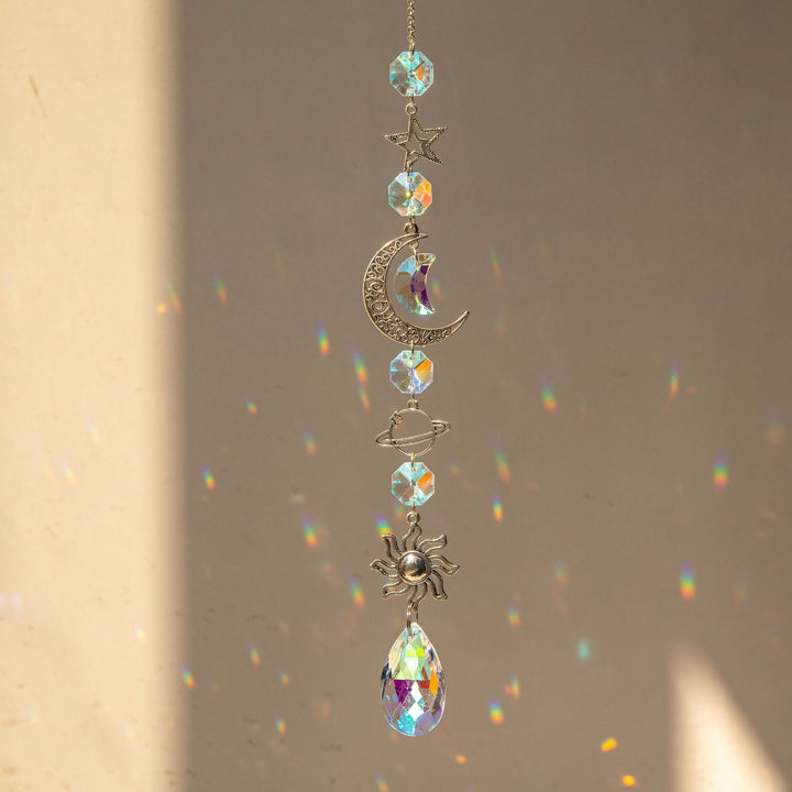 Carillon éolien Silver Planet Galaxy Suncatcher Olivenorma