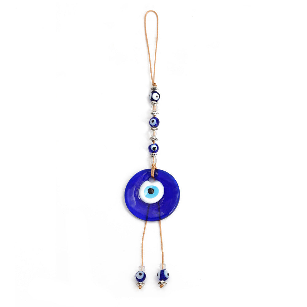 décoratif en verre bleu contre le mauvais œil pour voiture Olive Pendentifnorma