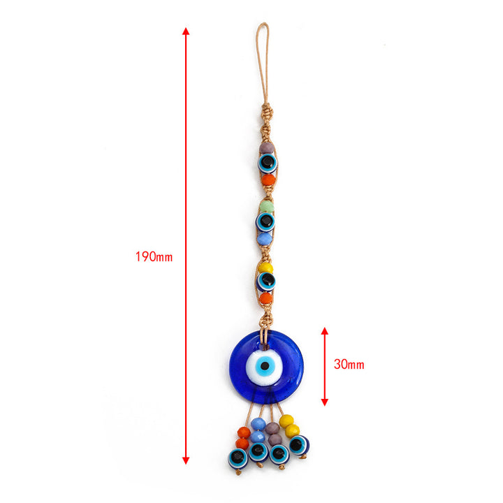 décoratif en verre bleu contre le mauvais œil pour voiture Olive Pendentifnorma