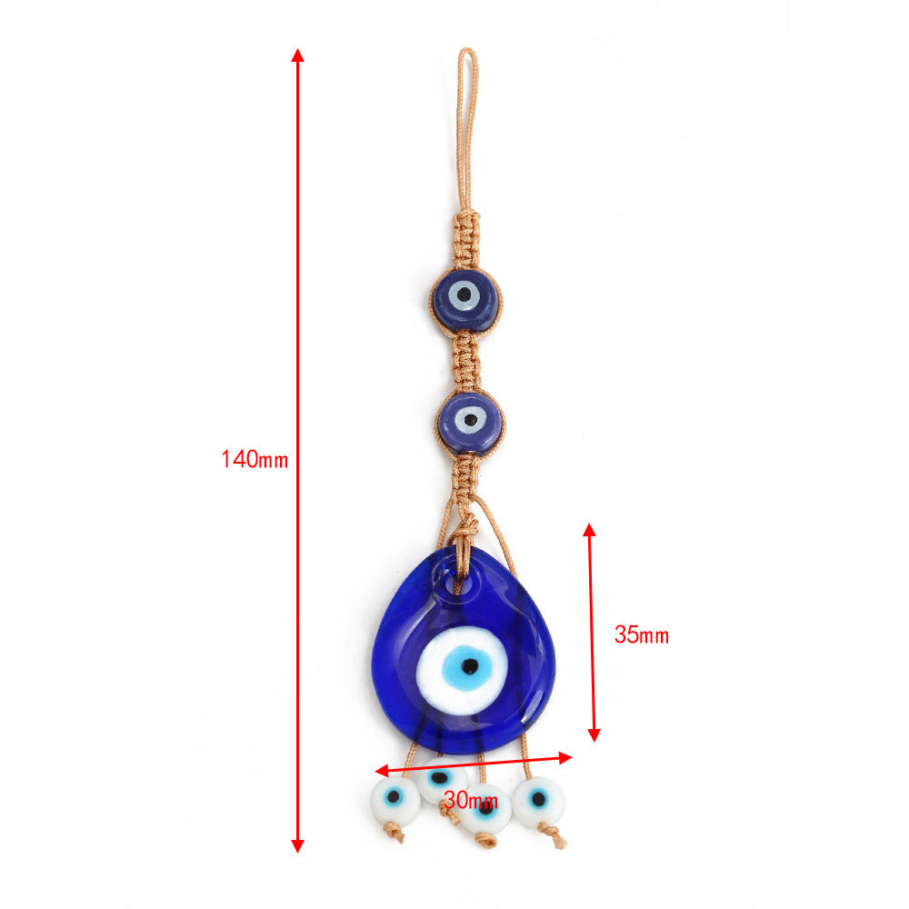 décoratif en verre bleu contre le mauvais œil pour voiture Olive Pendentifnorma
