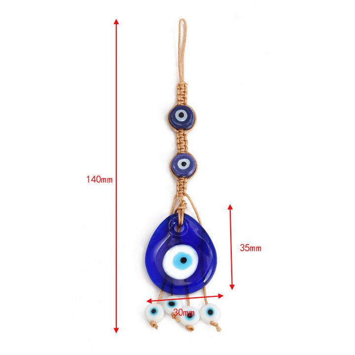 décoratif en verre bleu contre le mauvais œil pour voiture Olive Pendentifnorma
