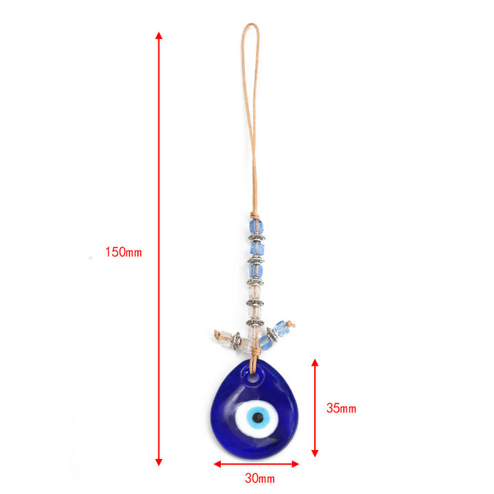 décoratif en verre bleu contre le mauvais œil pour voiture Olive Pendentifnorma