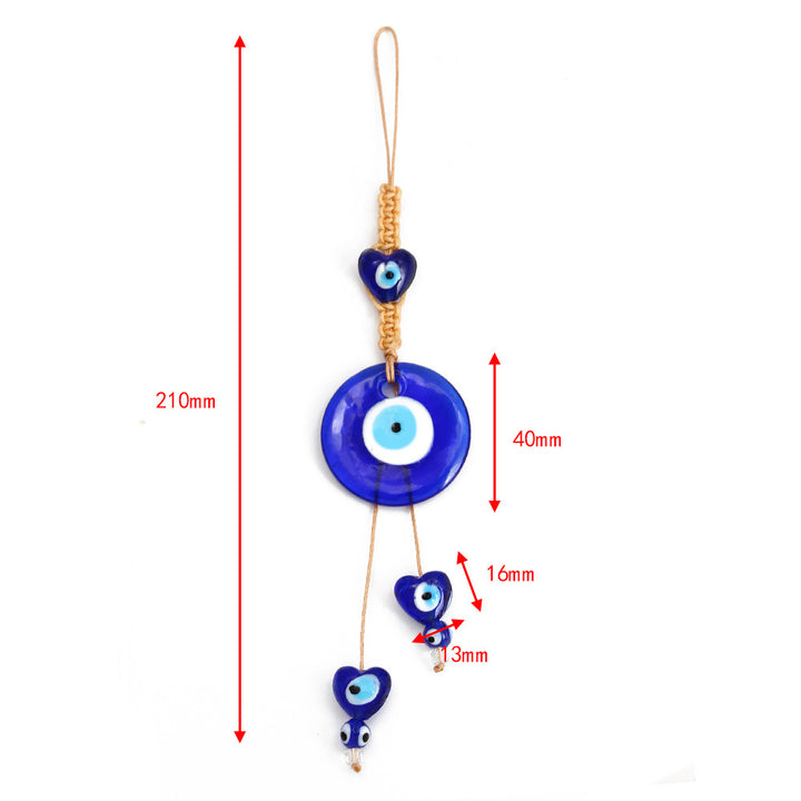 décoratif en verre bleu contre le mauvais œil pour voiture Olive Pendentifnorma
