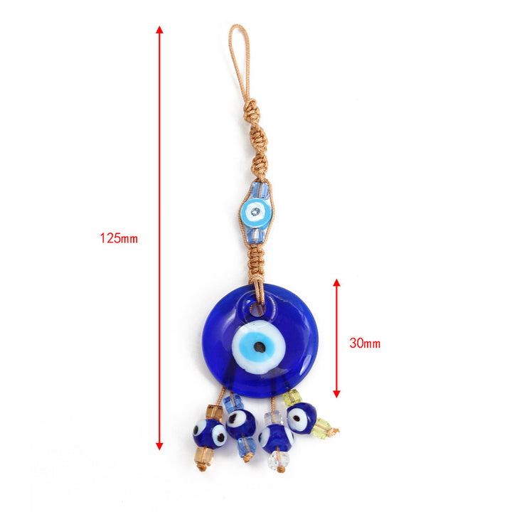 décoratif en verre bleu contre le mauvais œil pour voiture Olive Pendentifnorma