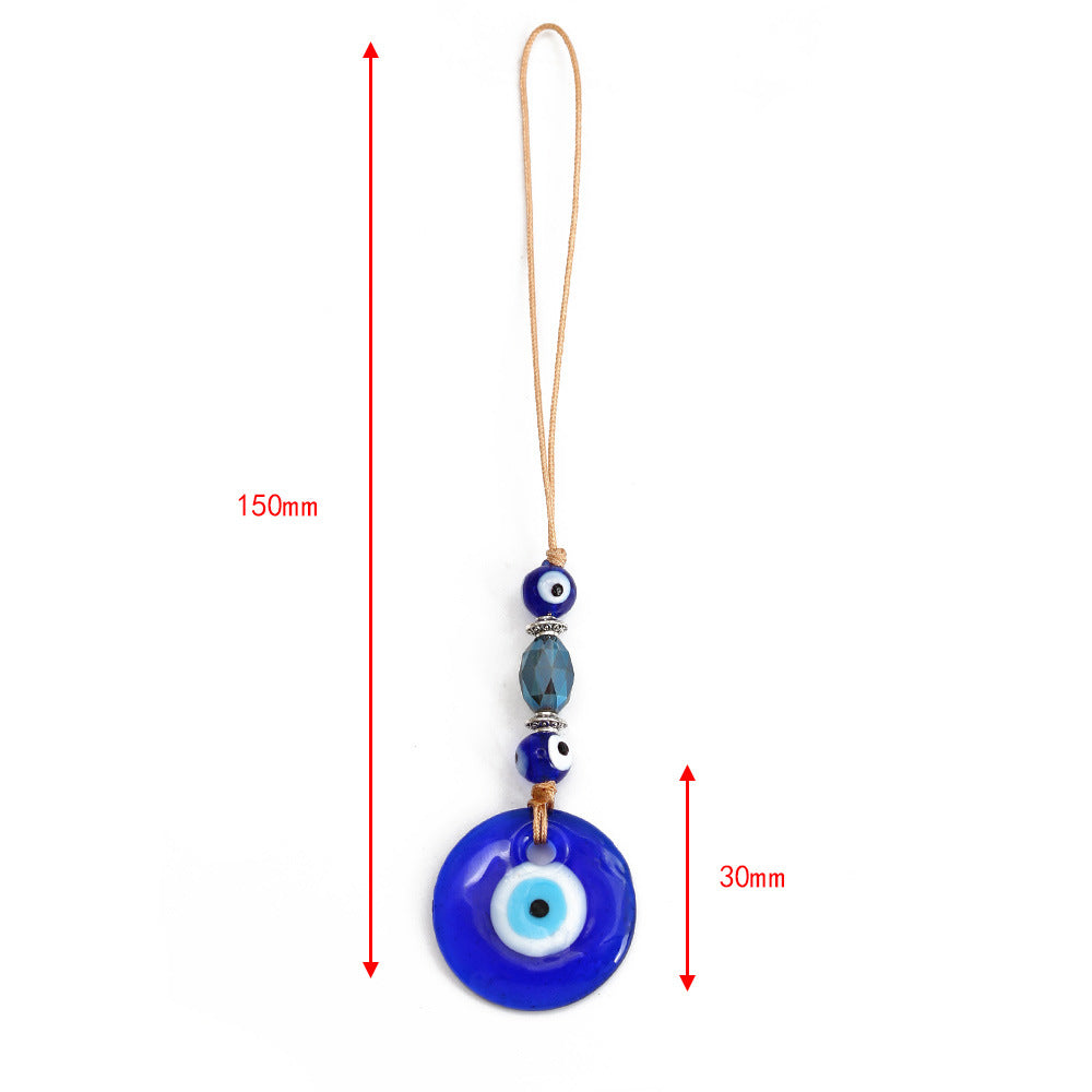 décoratif en verre bleu contre le mauvais œil pour voiture Olive Pendentifnorma