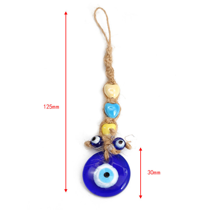 décoratif en verre bleu contre le mauvais œil pour voiture Olive Pendentifnorma