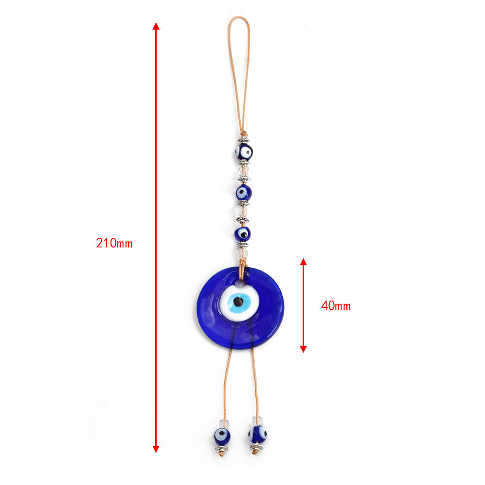 décoratif en verre bleu contre le mauvais œil pour voiture Olive Pendentifnorma